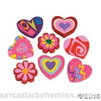 24 Rubber Valentine Heart Shaped Eraser~Teacher Supplies~Favors B019WPEQAI
